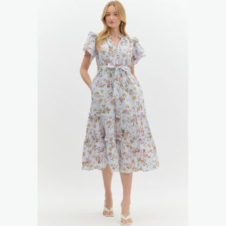 Entro Women’s Dress Blue Floral Dress