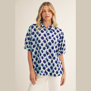 Blue Geometric Top