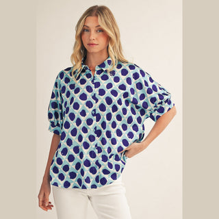 Blue Geometric Top