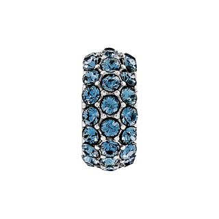 Brighton Blue Glitter Spacer charm with pavé blue crystals in silver setting