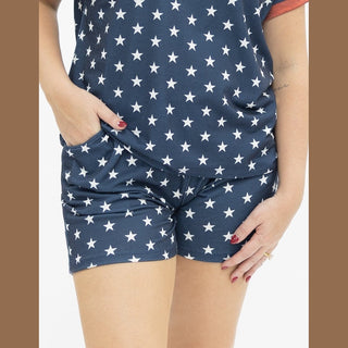 GRACE+EMMA by Southern Grace Women's Bottoms Blue and White Star Shorts