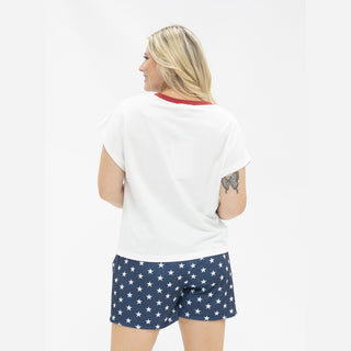 GRACE+EMMA by Southern Grace Women's Bottoms Blue and White Star Shorts