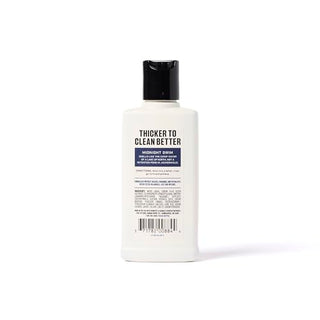 Duke Cannon Midnight Swim Body Wash trial size bottle with black pump cap on white background