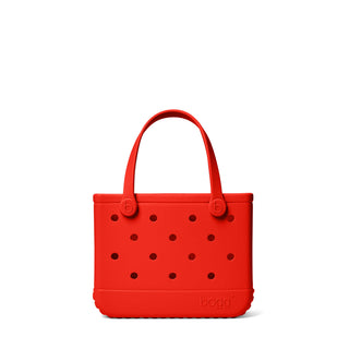 Bogg Bag Bitty small red rubber tote bag with handles and ventilation holes