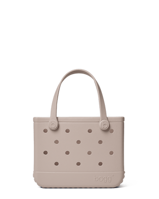 Bogg Bag Bitty small taupe rubber tote bag with handles and ventilation holes
