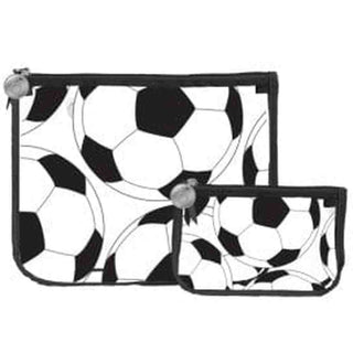 Bogg Bag Insert soccer ball pattern transparent organizer with white button snaps