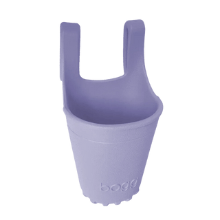 Muted lavender solid color silicone Bogg Bevy cup holder with textured surface