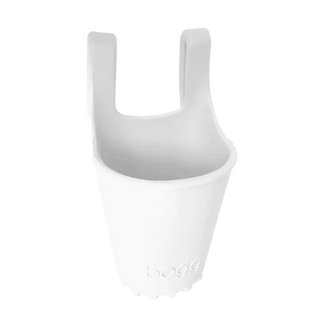 Pure white monochrome Bogg Bevy cup holder with seamless matte silicone design