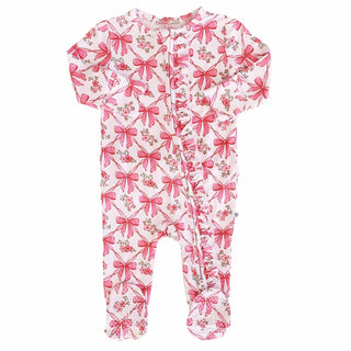 Bow Besties Ruffle Zipper Footie