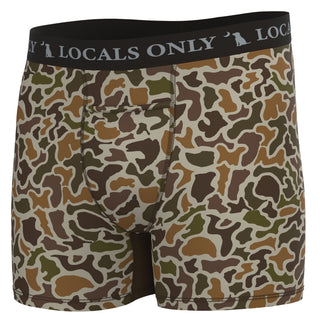 Local Boy Outfitters Locals Only boxer briefs in classic Localflage camouflage pattern with black waistband
