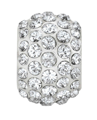 Brighton Ice Diva silver bead with sparkling crystal rhinestones in circular pattern