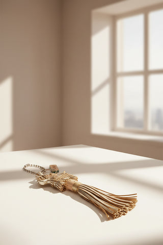Gold tassel keychain 