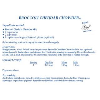 Country Home Creations Food Broccoli Cheddar Chowder Mix