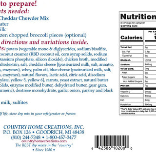 Country Home Creations Food Broccoli Cheddar Chowder Mix