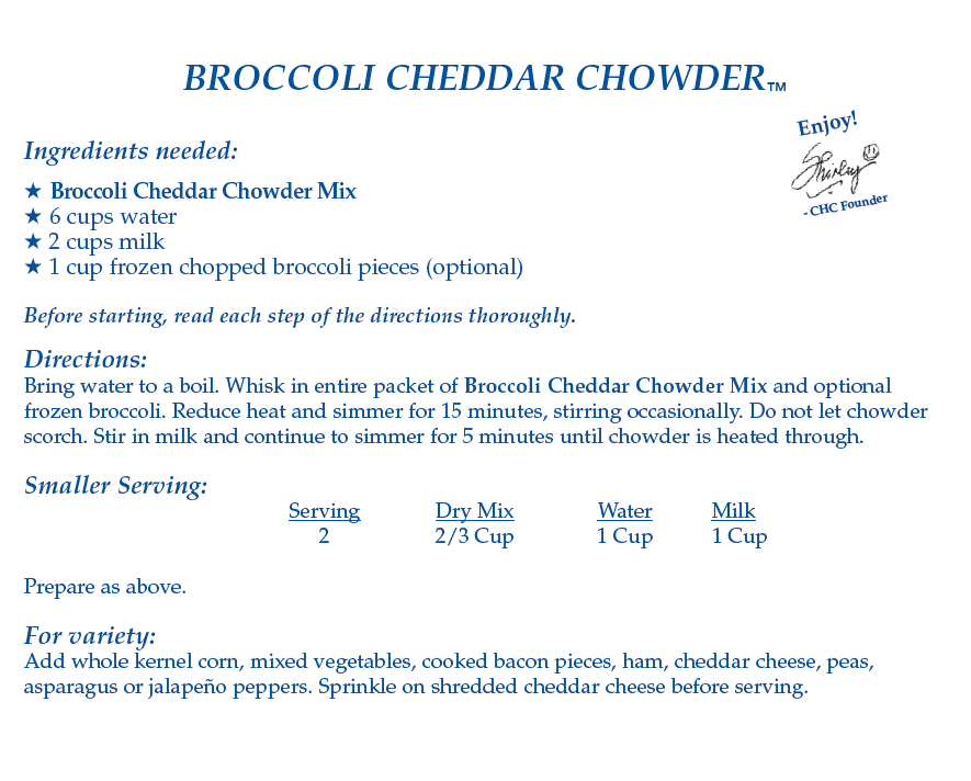 Broccoli Cheddar Chowder Mix