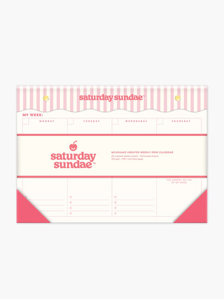 Bubble Gum Milkshake Undated Weekly Desk Pad