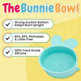 The Teething Egg Baby Goods BunnieBowl with Suction Cup