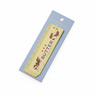 Stick With It butter bookmark shown at angle with packaging