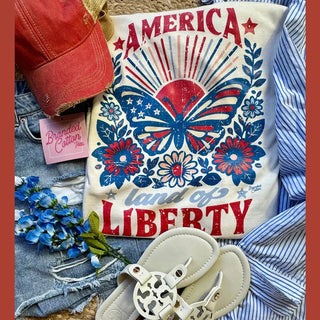 Branded Cotton Women's Tees Butterfly America Tee