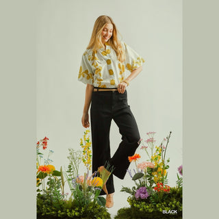 Umgee Women's Pants Button Stretch Pants