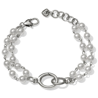 Brighton Victoria Charm Bracelet with white pearls and silver chain links
