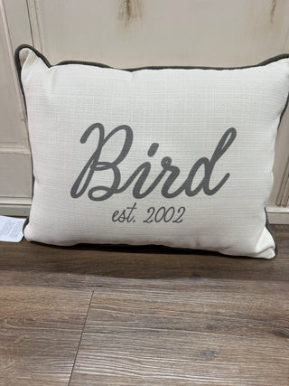 Script Family Name Pillow