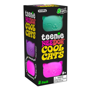 Schylling Teenie NeeDoh Cool Cats 3-pack stress toys in colorful cat shapes
