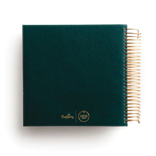 Spiral-bound green leathersoft CSB Illustrating Bible with gold coil binding