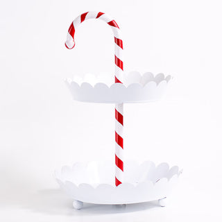 Candy Cane Tiered Server in White/Red