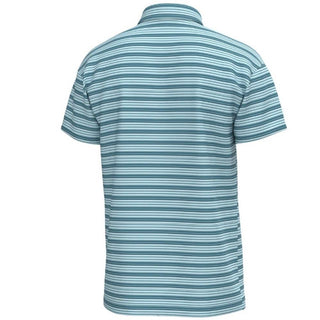 Blue and white striped polo shirt 