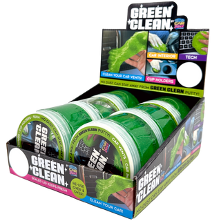 Car Vibez Green Clean putty slime jars in retail display box, 6 count