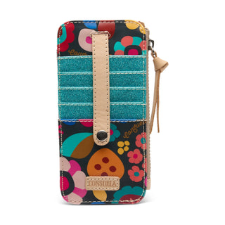 Colorful wallet with floral and abstract patterns 
