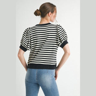 Jodifli Women's Tops Casual Stripe Top
