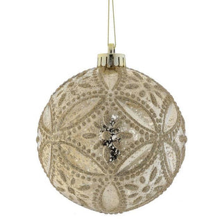 Regency Christmas Ornament Champagne Mercury Glitter Ornament