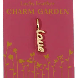 Lucky Feather Bracelets Love Script Charm Garden Charm