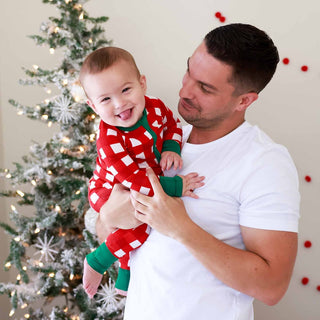 Caden Lane Baby Footies Christmas Bamboo Convertible Zip Rompers