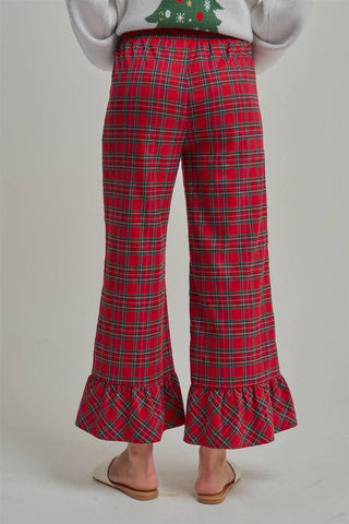 Christmas Plaid Wide Leg Pants