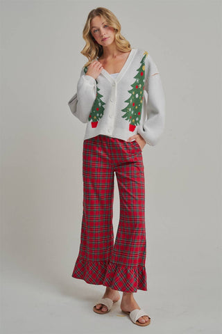 Christmas Plaid Wide Leg Pants