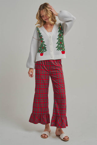 Christmas Plaid Wide Leg Pants
