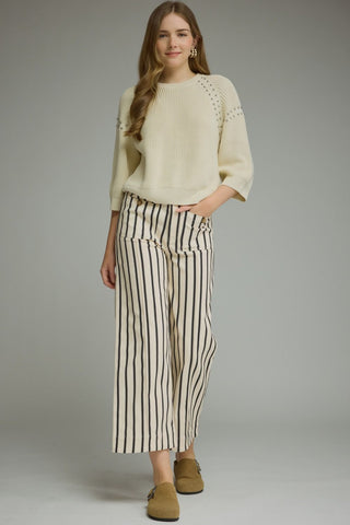Classic Cream/Black Striped Pants