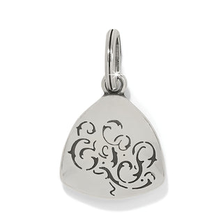 Brighton Estella Amulet silver pendant with ornate scrollwork engraving on triangular charm