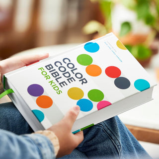 Harper Collins Color Code Bible for Kids with colorful polka dot cover