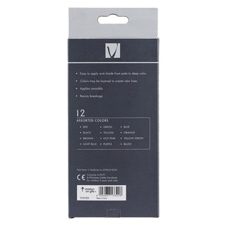 Back of a drawing product packaging with color swatches 