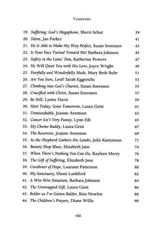 Table of contents page from a book with chapter titles and page numbers.