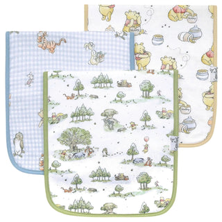 Winnie the Pooh Hundred Acre Wood burp cloths with Tigger Eeyore honey jars