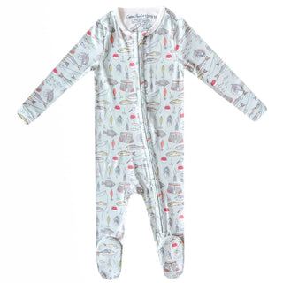 Copper Pearl Baby Gowns Trout / 0-3 months Copper Pearl Zip Up Footie