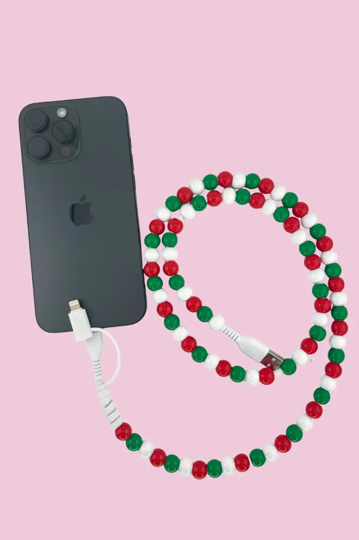 Beaded Phone Charger with Dual Cables