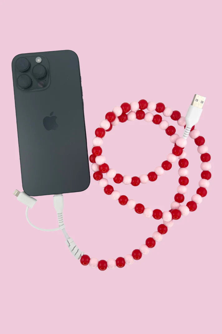 Beaded Phone Charger with Dual Cables