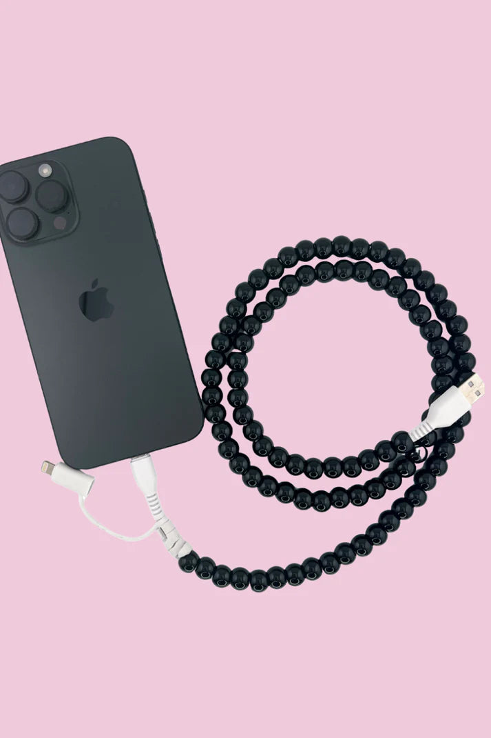 Beaded Phone Charger with Dual Cables