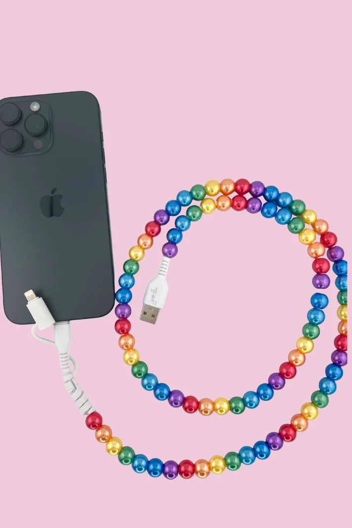 Beaded Phone Charger with Dual Cables